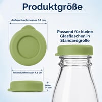 Fresilkora silikonski poklopci za staklene boce, 6 komada, poklopci za boce od sigurnog materijala za hranu, višekratni silikonski poklopac 4 cm, za boce za mlijeko i sokove 2