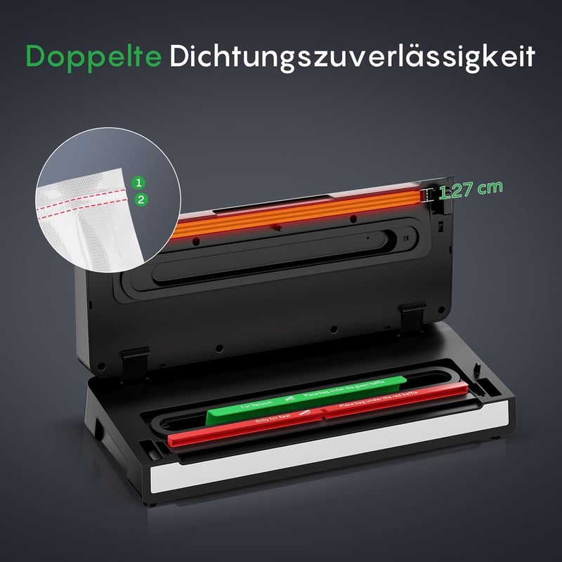 Fresko Automax V2 Automata Vákuumcsomagoló 140W, Dupla Hőzárás, Száraz/Nedves Mód, Egykezes Működés, 10 Zacskóval
