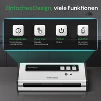 Fresko Automax V2 Automata Vákuumcsomagoló 140W, Dupla Hőzárás, Száraz/Nedves Mód, Egykezes Működés, 10 Zacskóval 4