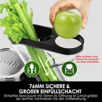 Fretta hidegprés gyümölcslé készítő, lassú préselt juice extractor, 200W, ezüst 4