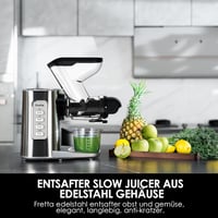Fretta hidegprés gyümölcslé készítő, lassú préselt juice extractor, 200W, ezüst 3