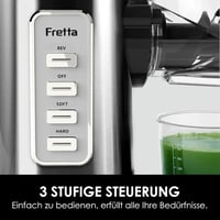 Fretta hidegprés gyümölcslé készítő, lassú préselt juice extractor, 200W, ezüst 9