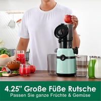 Fretta Lassú Gyümölcscentrifuga 200W, 108mm Betöltőnyílás, BPA-Mentes Tritan, Kék 3