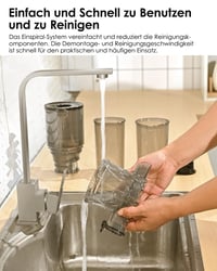 Fretta Slow Juicer odšťavovač na ovocie a zeleninu lisovaný za studena, plniaci otvor 108 mm, 1 l, BPA-free Tritan, jednoduché čistenie, čierny 5