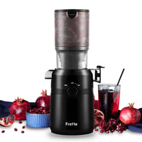 Fretta Slow Juicer odšťavovač na ovocie a zeleninu lisovaný za studena, plniaci otvor 108 mm, 1 l, BPA-free Tritan, jednoduché čistenie, čierny 1