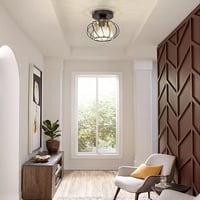 FRIDEKO HOME Kristály Mennyezeti Lámpa 19cm Fekete Kerek Modern E27 9