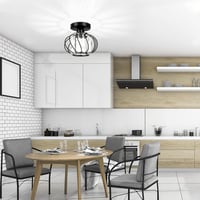 FRIDEKO HOME Kristály Mennyezeti Lámpa 19cm Fekete Kerek Modern E27 5