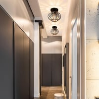 FRIDEKO HOME Kristály Mennyezeti Lámpa 19cm Fekete Kerek Modern E27 4