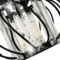 FRIDEKO HOME Kristály Mennyezeti Lámpa 19cm Fekete Kerek Modern E27 7