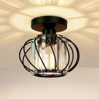 FRIDEKO HOME Kristály Mennyezeti Lámpa 19cm Fekete Kerek Modern E27 1