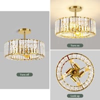 FRIDEKO HOME Modern Kristály Mennyezeti Lámpa 4 Izzós 37cm Arany Csillár 8
