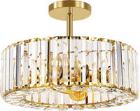 FRIDEKO HOME Modern Kristály Mennyezeti Lámpa 4 Izzós 37cm Arany Csillár 9