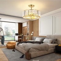 FRIDEKO HOME Modern Kristály Mennyezeti Lámpa 4 Izzós 37cm Arany Csillár 5