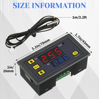 Frienda W3230 LCD digitális termosztát 12V 20A hőmérséklet szabályozó -50-110°C szenzorral 2db 3