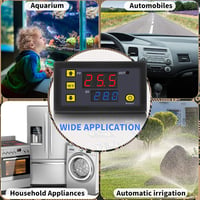 Frienda W3230 LCD digitális termosztát 12V 20A hőmérséklet szabályozó -50-110°C szenzorral 2db 7