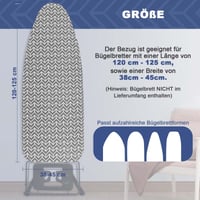 Frilodge navlaka za dasku za glačanje 120x40 cm, s debelom podstavom, elastičnim rubom i čičak trakom, za daske veličine 125x45 cm, sivi Chevron uzorak 5