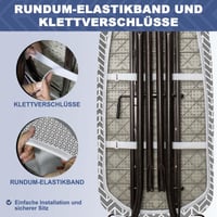 Frilodge navlaka za dasku za glačanje 120x40 cm, s debelom podstavom, elastičnim rubom i čičak trakom, za daske veličine 125x45 cm, sivi Chevron uzorak 4