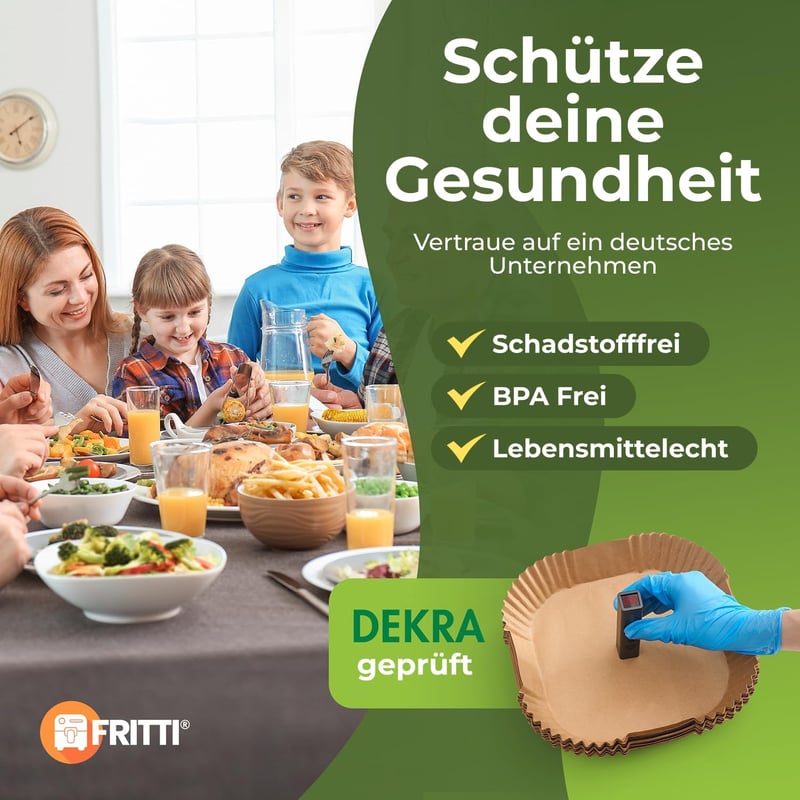 FRITTI Sütőpapír Forró Levegős Fritőzhöz 150 db XL 20-25 cm