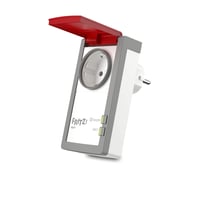 Inteligentná zásuvka FRITZ!DECT 210 pre inteligentnú domácnosť, s ochranou proti striekajúcej vode IP44, na vonkajšie použitie, ovládateľná cez aplikáciu alebo časovač, FR 1