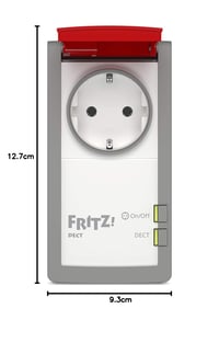 Inteligentná zásuvka FRITZ!DECT 210 pre inteligentnú domácnosť, s ochranou proti striekajúcej vode IP44, na vonkajšie použitie, ovládateľná cez aplikáciu alebo časovač, FR 8