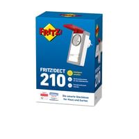 Inteligentná zásuvka FRITZ!DECT 210 pre inteligentnú domácnosť, s ochranou proti striekajúcej vode IP44, na vonkajšie použitie, ovládateľná cez aplikáciu alebo časovač, FR 4