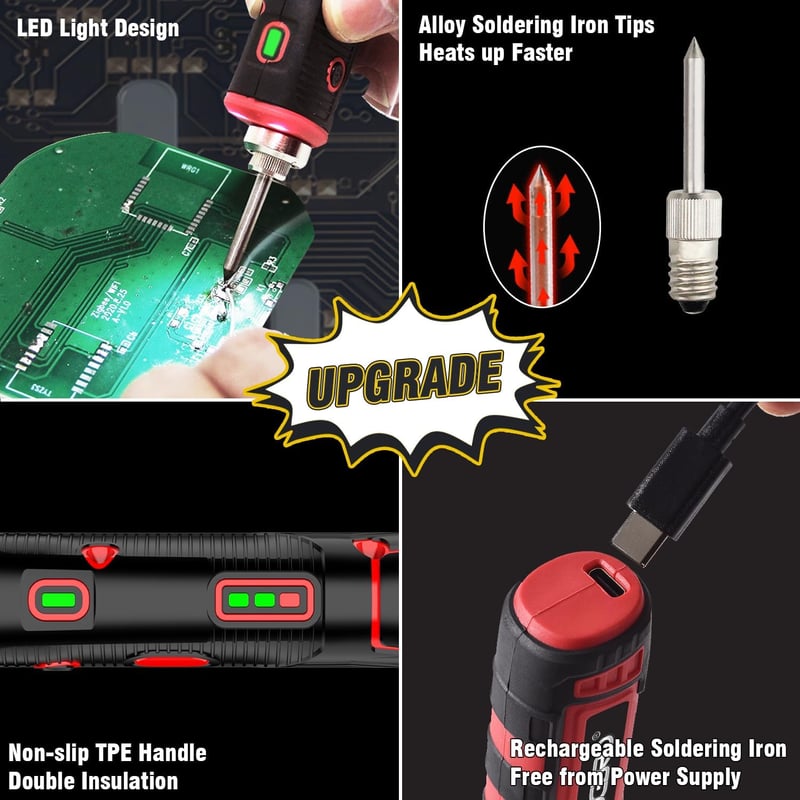 FrogBro LD006A-Pro 11W Hordozható Akkumulátoros Forrasztópáka 2500mAh 520°C