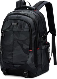 FRONET 17.3" Laptop Hátizsák Férfi Ergonomikus Fekete Iskolai Daypack 1