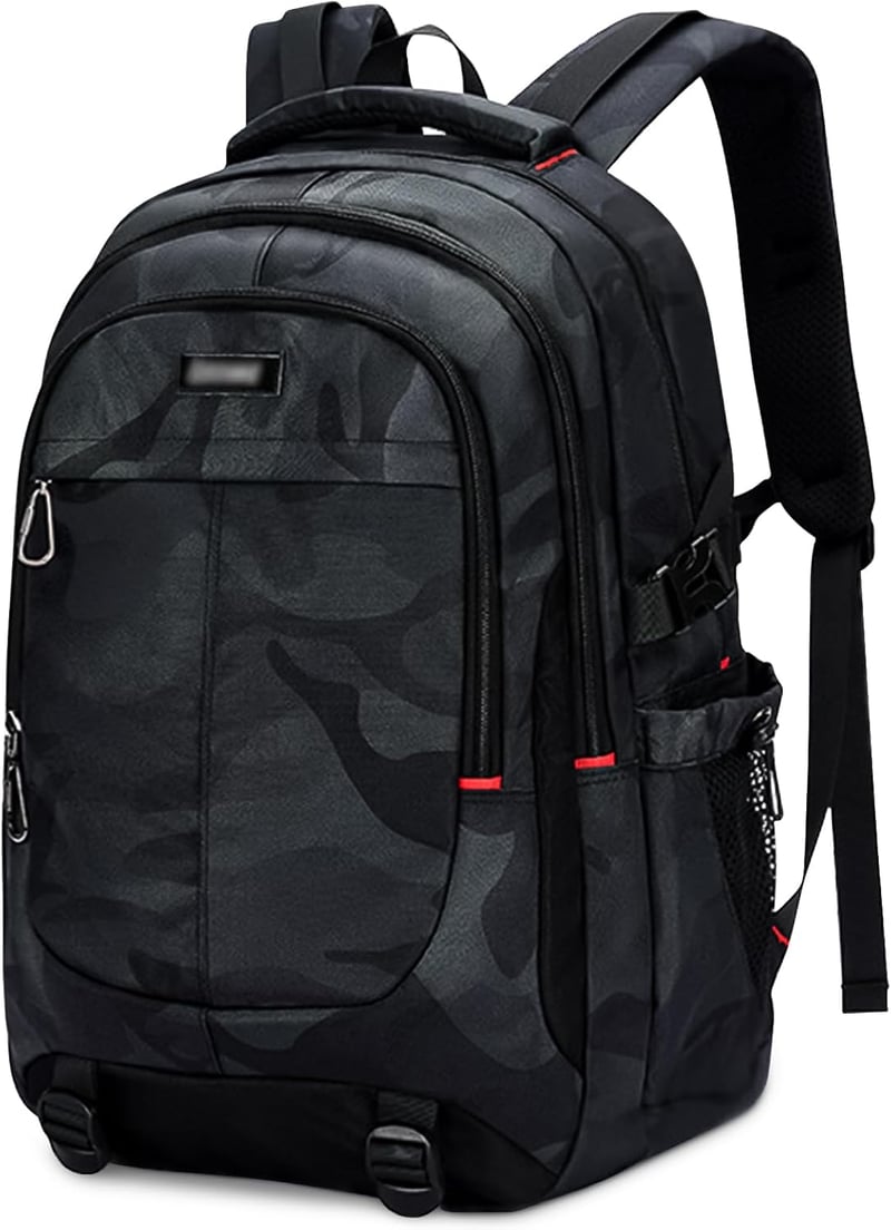 FRONET 17.3" Laptop Hátizsák Férfi Ergonomikus Fekete Iskolai Daypack