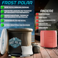 Frost Polar Ice Bath regeneračná vaňa na ľadový kúpeľ, 350 litrov, 80x85 cm, s hliníkovými stojanmi, vankúšom, vodotesnou úložnou taškou a náhradnými náplňami 4