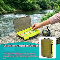 FTISSLY obojstranný rybársky box na nástrahy so 14 priehradkami, s rukoväťou, 27x19x4,5 cm, organizér na nástrahy a háčiky, box na prívlačové príslušenstvo 4