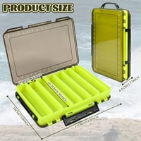FTISSLY obojstranný rybársky box na nástrahy so 14 priehradkami, s rukoväťou, 27x19x4,5 cm, organizér na nástrahy a háčiky, box na prívlačové príslušenstvo 2