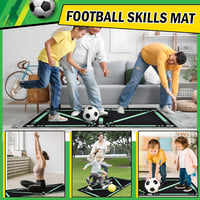 FTJKGH Futball Edzőszőnyeg - Csúszásmentes Labdakontroll Tréningpad 90x60 cm - Ütéselnyelő Fekete Edzőalap Focistáknak 7