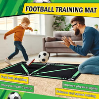 FTJKGH Futball Edzőszőnyeg - Csúszásmentes Labdakontroll Tréningpad 90x60 cm - Ütéselnyelő Fekete Edzőalap Focistáknak 2