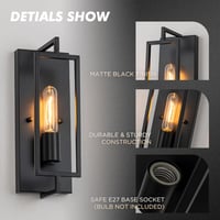 FTL Ipari Fali Lámpa Fekete Fém Vintage E27 LED Loft Világítás Nappali Hálószoba 4