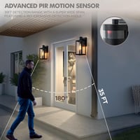 FTL kültéri fali lámpa mozgásérzékelővel 3 fényüzemmóddal, E27 foglalattal, max 60 W, IP44, matt fekete, üveg búrákkal 4