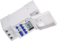 FTVOGUE Digitális Időkapcsoló 220V Programozható 7 Napos LCD Kijelzős DIN Sínre Szerelhető Relé Kapcsoló Fekete 3