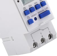 FTVOGUE Digitális Időkapcsoló 220V Programozható 7 Napos LCD Kijelzős DIN Sínre Szerelhető Relé Kapcsoló Fekete 8