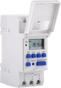 FTVOGUE Digitális Időkapcsoló 220V Programozható 7 Napos LCD Kijelzős DIN Sínre Szerelhető Relé Kapcsoló Fekete 1