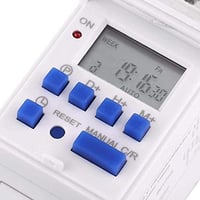 FTVOGUE Digitális Időkapcsoló 220V Programozható 7 Napos LCD Kijelzős DIN Sínre Szerelhető Relé Kapcsoló Fekete 6