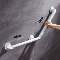 Mâner de sprijin unghiular FuAo 135° pentru vârstnici și persoane cu dizabilități – Bară de siguranță din oțel inoxidabil și PVC pentru baie și toaletă, 40x40 cm 2