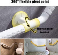 Mâner de sprijin unghiular FuAo 135° pentru vârstnici și persoane cu dizabilități – Bară de siguranță din oțel inoxidabil și PVC pentru baie și toaletă, 40x40 cm 6