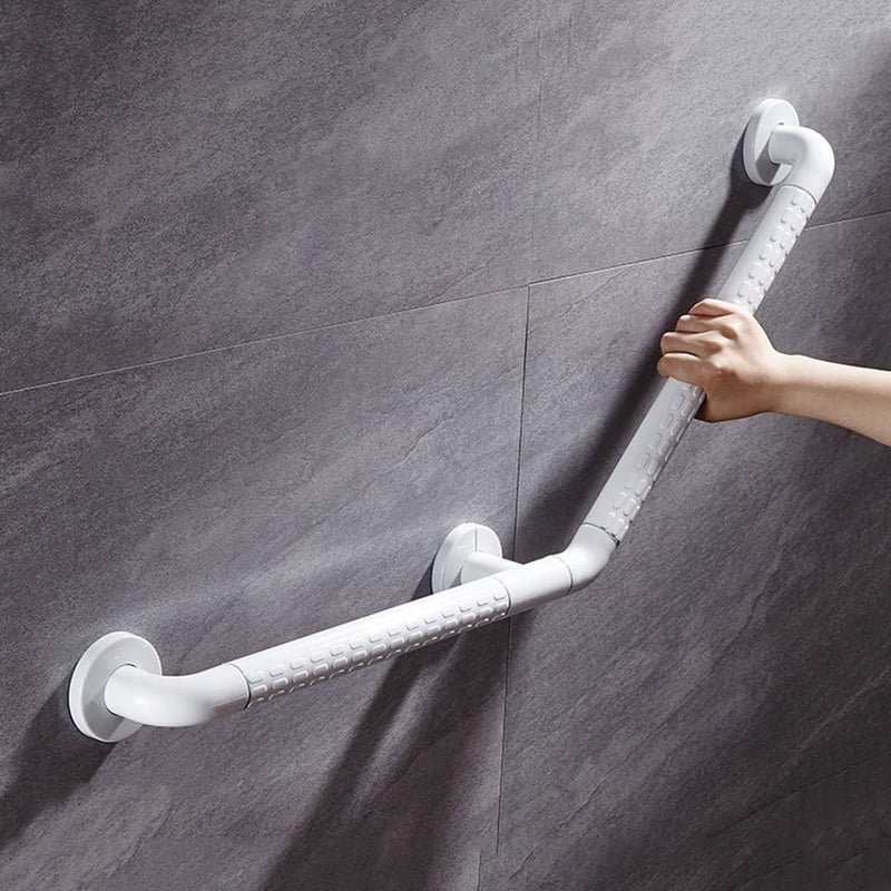 Mâner de sprijin unghiular FuAo 135° pentru vârstnici și persoane cu dizabilități – Bară de siguranță din oțel inoxidabil și PVC pentru baie și toaletă, 40x40 cm