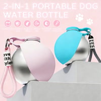 Sticlă de Apă pentru Câini FUFRE, 285 ml, din Oțel Inoxidabil, Portabilă, Antiscurgere, cu Bol din Silicon Pliabil, pentru Drumeții și Camping (C) 7
