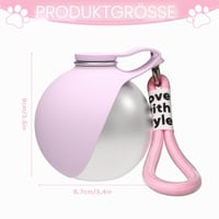 Sticlă de Apă pentru Câini FUFRE, 285 ml, din Oțel Inoxidabil, Portabilă, Antiscurgere, cu Bol din Silicon Pliabil, pentru Drumeții și Camping (C) 2