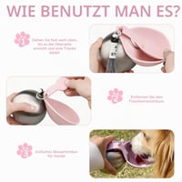 Sticlă de Apă pentru Câini FUFRE, 285 ml, din Oțel Inoxidabil, Portabilă, Antiscurgere, cu Bol din Silicon Pliabil, pentru Drumeții și Camping (C) 6