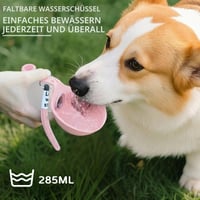 Sticlă de Apă pentru Câini FUFRE, 285 ml, din Oțel Inoxidabil, Portabilă, Antiscurgere, cu Bol din Silicon Pliabil, pentru Drumeții și Camping (C) 4