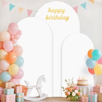 FUHSY 6-7 láb fehér spandex háttér állvány szett 3 darab esküvői party dekorációhoz - Set of 3 - 1.8M & 2M & 2.2M, White 2