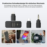 FULAIM X5M Vezeték Nélküli Mikrofon iPhone Android PC DSLR Kamerához Mini Clip-on Mikrofon 4G Felvétellel Videózáshoz Podcasthoz 3