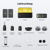 FULAIM X5M Vezeték Nélküli Mikrofon iPhone Android PC DSLR Kamerához Mini Clip-on Mikrofon 4G Felvétellel Videózáshoz Podcasthoz 7