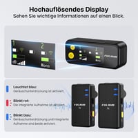 FULAIM X5M Vezeték Nélküli Mikrofon iPhone Android PC DSLR Kamerához Mini Clip-on Mikrofon 4G Felvétellel Videózáshoz Podcasthoz 5